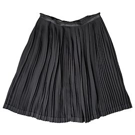 Falda plisada Hermès de seda negra Negro