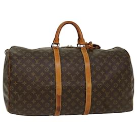 Louis Vuitton-Louis Vuitton Monogram Keepall 55 Borsa Boston M41424 LV Aut 53850-Monogramma