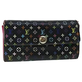 Louis Vuitton-LOUIS VUITTON Monogram Multicolor PortefeuilleSarah Wallet M93747 LV Auth bs8503-Black