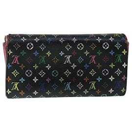 Louis Vuitton-Cartera Portefeuille Sarah M con monograma multicolor de LOUIS VUITTON93747 Bases de autenticación de LV8503-Negro