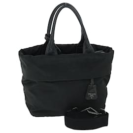Prada-PRADA Tote Bag Nylon 2way Black Auth bs8256-Black