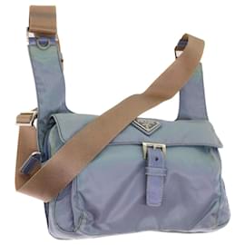 Prada-PRADA Shoulder Bag Nylon Blue Auth 54776-Blue