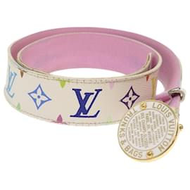 Louis Vuitton-Cintura Epi multicolore con monogramma LOUIS VUITTON 2Imposta Bianco Nero LV Aut. bs8257-Nero,Bianco