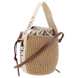Chloé-Chloe Small Woody Basket Shoulder Bag Straw Beige Auth am5021-Beige