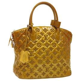 Louis Vuitton-LOUIS VUITTON Fascination Lockit Booklet Bag Gold Tone M40602 LV Auth bs8345-Other