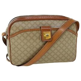 Céline-CELINE Macadam Canvas Shoulder Bag Beige Auth yk8593-Beige