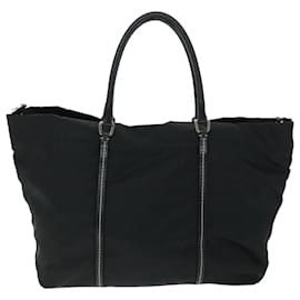Prada-PRADA Hand Bag Nylon Black Auth ac2201-Black