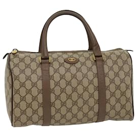 Gucci-GUCCI GG Canvas Boston Bag PVC Leather Beige 002 615 6842 auth 53342-Beige