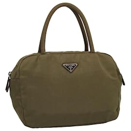 Prada-PRADA Hand Bag Nylon Khaki Auth ac2204-Khaki