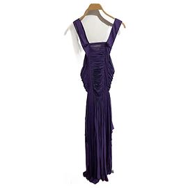 YVES SAINT LAURENT Vestidos T.fr 38 Seda Roxo