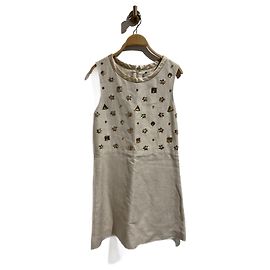 Chloé CHLOE Kleider T.FR 38 Leinen Beige
