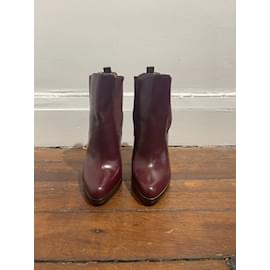 Christian Louboutin-CHRISTIAN LOUBOUTIN  Ankle boots T.eu 36 leather-Dark red