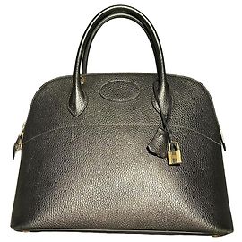 Bolsa Hermès Bolide Preta de Couro Preto