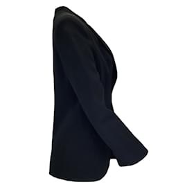 Autre Marque-Jeffrey Dodd Black Zip Back Crepe Blazer-Black