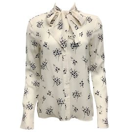 Jason Wu Chalk Multi Camicetta in seta con cravatta Crudo