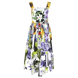 Autre Marque-Multicolor Floral A-Lined Midi Dress-Multiple colors