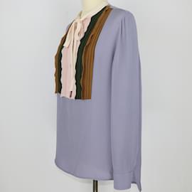 Valentino-Túnica multicolorida plissada e com detalhes em renda-Multicor