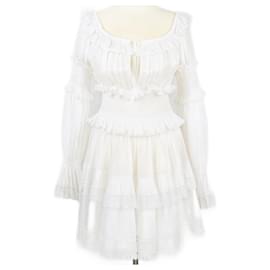 Autre Marque-White Square Neckline Midi Dress-White