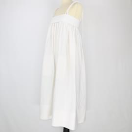 Loewe-Robe mi-longue blanche à bretelles-Blanc