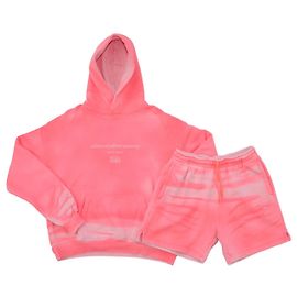 Alexander Wang Ensemble sweat à capuche et short oversize imprimé tie-dye corail Orange