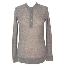 Joseph-Suéter cinza de manga comprida com meio botão-Cinza