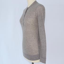 Joseph-Grauer Pullover mit langen Ärmeln und halben Knöpfen-Grau