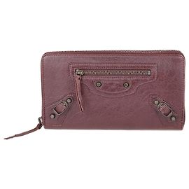 Balenciaga Bordeaux City Zip Around Wallet Other