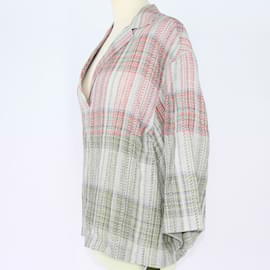 Loro Piana-Polo à manches longues à carreaux multicolores-Multicolore