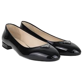 Prada-Black Ballerinas Patent Loafers-Black