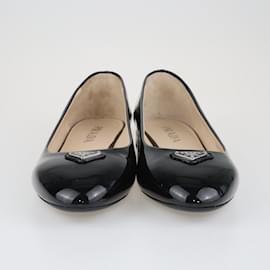 Prada-Black Ballerinas Patent Loafers-Black
