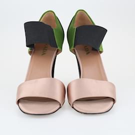 Prada-Tri Color Strap Sandals-Black