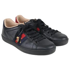 Gucci Schwarze Ace-Low-Top-Sneaker Schwarz