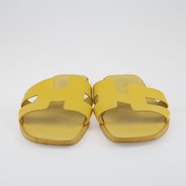 Hermès-Yellow Oran Sandals-Yellow