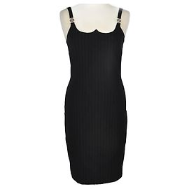 Versace Jeans Couture Schwarzes, figurbetontes Midikleid Schwarz