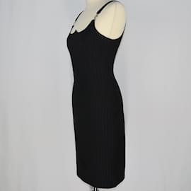 Versace Jeans Couture-Vestido midi ajustado negro-Negro