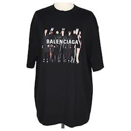 Balenciaga-T-shirt oversize imprimé noir-Noir