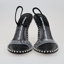 Alexander Wang-Black Studded Nova Slingback Sandals-Black