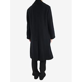Céline-Black wool-blend coat - size UK 16-Black