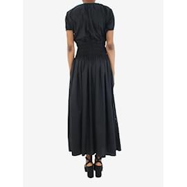 Autre Marque-Black shirred-waist dress - size UK 6-Black