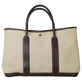 Hermès-Cabas Neutre Garden Party PM Buffle & Toile H-Autre