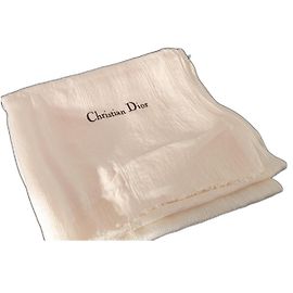 Pañuelo de seda blanco Dior Crema