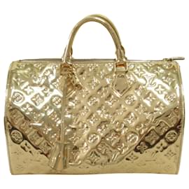 Louis Vuitton-Louis Vuitton Miroir Monogramme Doré Speedy 35-Doré