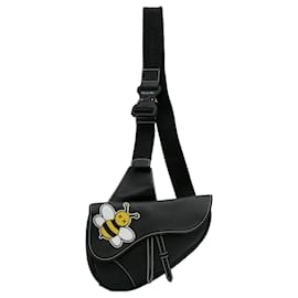 Dior-Dior Black x Kaws Bee Saddle Bag-Black