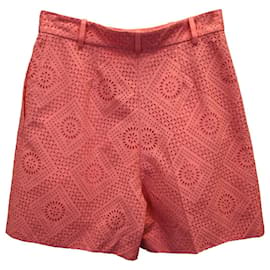 Loro Piana-Loro Piana Lace Flared Shorts in Orange Cotton-Orange