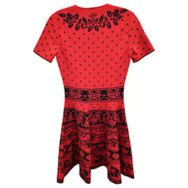 Alexander Mcqueen-Alexander McQueen Floral Jacquard Knit Dress in Red Viscose-Red