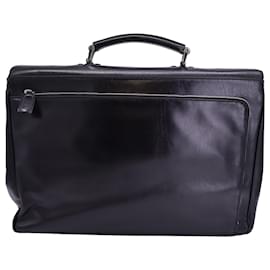 Prada-Prada Large Vitello Briefcase in Black Leather-Black