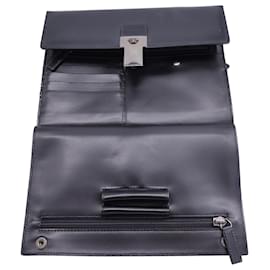 Versace-Versace Clutch with Medusa-Head and Combination Lock in Black Leather-Black