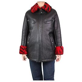 Alexander Mcqueen Schwarze Lammfelljacke aus Leder – Größe UK 8 Schwarz