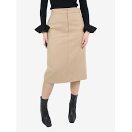 The row-Neutral back-slit wool-blend skirt - size UK 8-Other