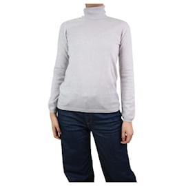 Malo-Grey roll-neck cashmere jumper - size UK 10-Grey